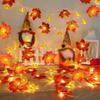 Halloween Pumpkin Maple Leaf String Lights Garland Fairy String Light Fall Decor for Home Halloween Party Thanksgiving Decora