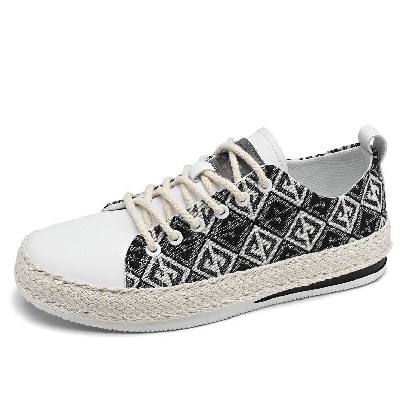 Linen canvas shoes men Korean casual shoes men's slip-on lazy shoes Fashion linen shoes breathable board shoes