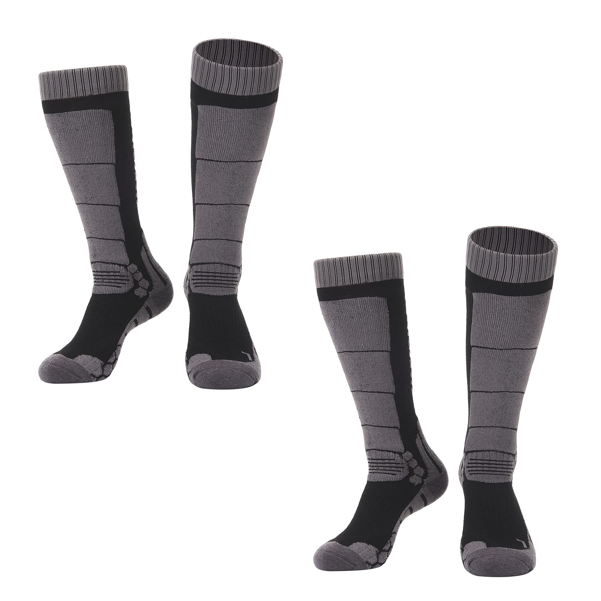 TaoTech Merino Wool Socks for Outdoor Graduated Cold Odor 1 Pair Snowboarding, Sports, Skiing, Activities, Hiking, Trekking, Thick, Compression, чёрный