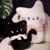 38/55CM Small Cuddly Black Scarf  Cat Plush Doll Cartoon Stuffed Round Ball Cat Plushie Girl's Bag Keychain Pendant Toys