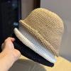 New crimped knitted basin hat women's simple versatile face small bucket hat headgear cap pullover wool hat tide