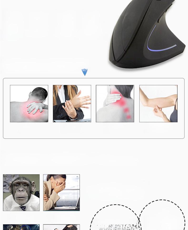 Fifth-Generation Rechargeable Vertical Ergonomic Optical Mouse (Left & Right-Handed)