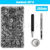 25Sets Metal Snaps Button Snap Fasteners Press Studs With 4 Installation Tools Kit For Clothes Garment Bags Shoes Leathercraft