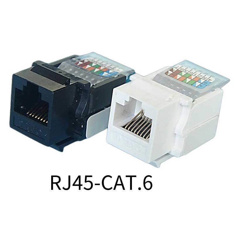Cat6 RJ45 Gigabit Ethernet Tool-Free Network Jack and Socket with Integrated Cabling Plug.
