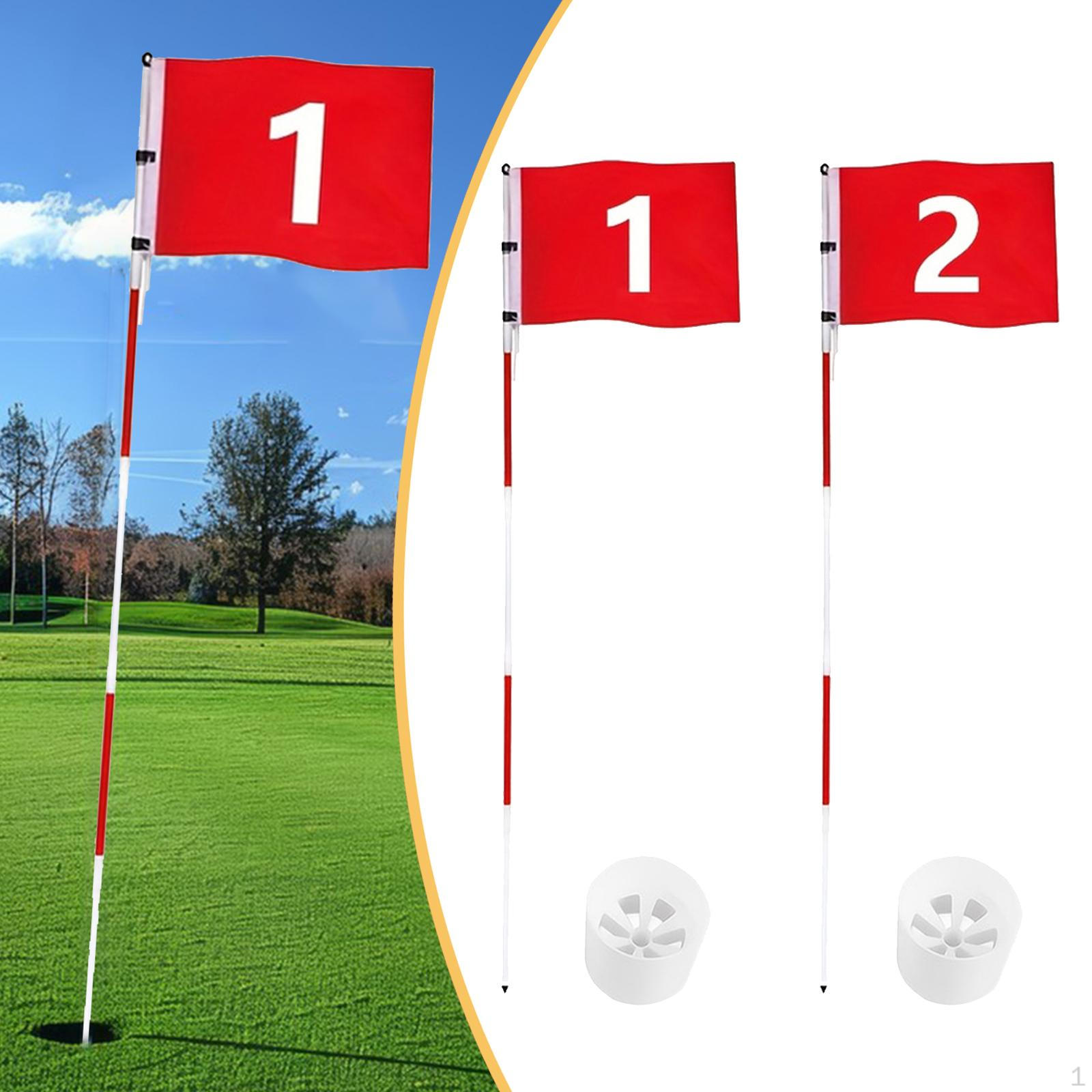 Golf Flag and Cup Flagstick Portable Detachable with Numbered Flags for Club Putting Green Lawn