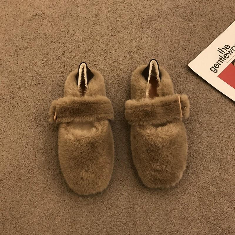 

Модные зимние туфли на плоской подошве с мехом, женские теплые плюшевые туфли Мэри Джейн, повседневные туфли для активного отдыха с круглым носком 40 хаки