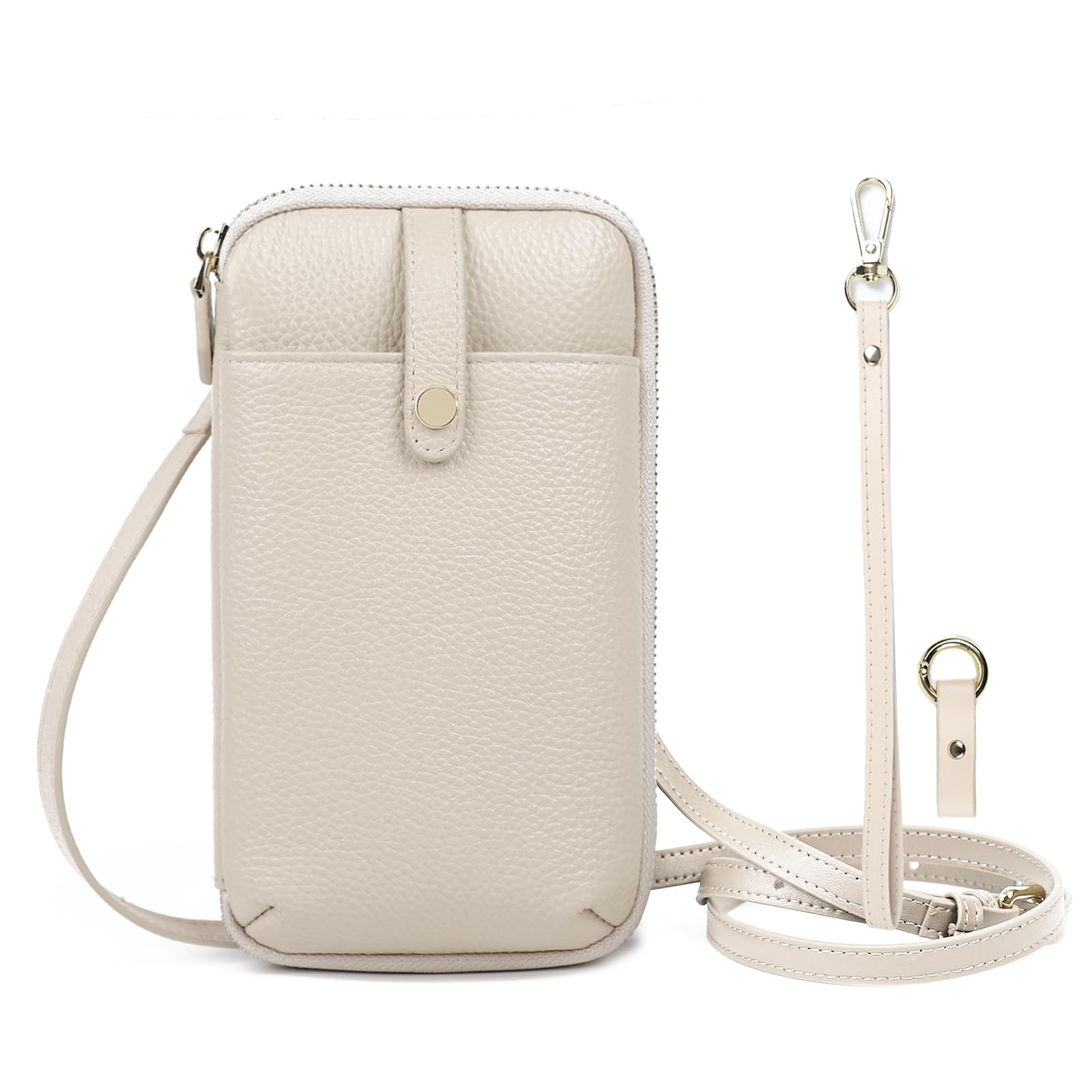 

Genuine Leather Multifunctional Smartphone Shoulder Bag with Wallet and Smartphone Drop Extendable Key Wallet Phone Shoulder Crossbody Long Vertical бежевий