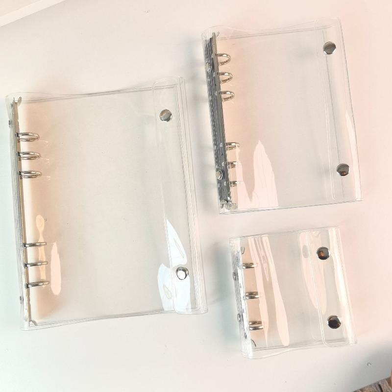 1Pcs Clear Pvc Ring Binder With Waterproof Cover Snap Closure For School Office Journaling Photo Album