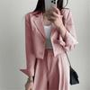 Casual Outfits Women Business Work Blazer Set Long Sleeve Cropped Blazers Pencil Pants Suit Office Lady Two Piece Set Tracksuits