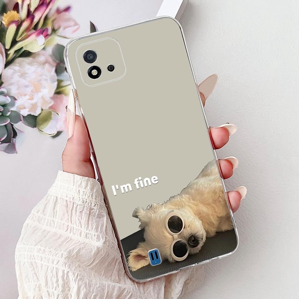 Cool Style Tiger Dragon Pattern Phone Case For Realme C11 2021 2020 C12 C15 Clear Soft Silicone TPU Back Cover RMX3231 Coques
