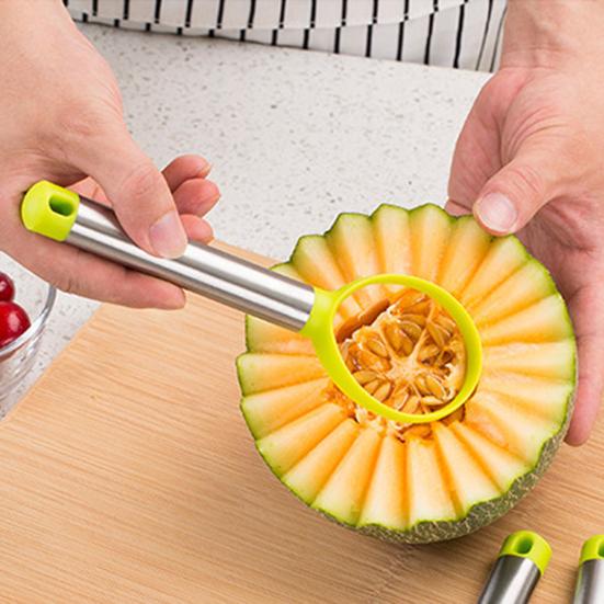 3Pcs/Set Fruit Carving Tools Portátil Confortável Pega Aço Inoxidável Multiuso Trabalho-economia Frutas Dig Polpa Separador