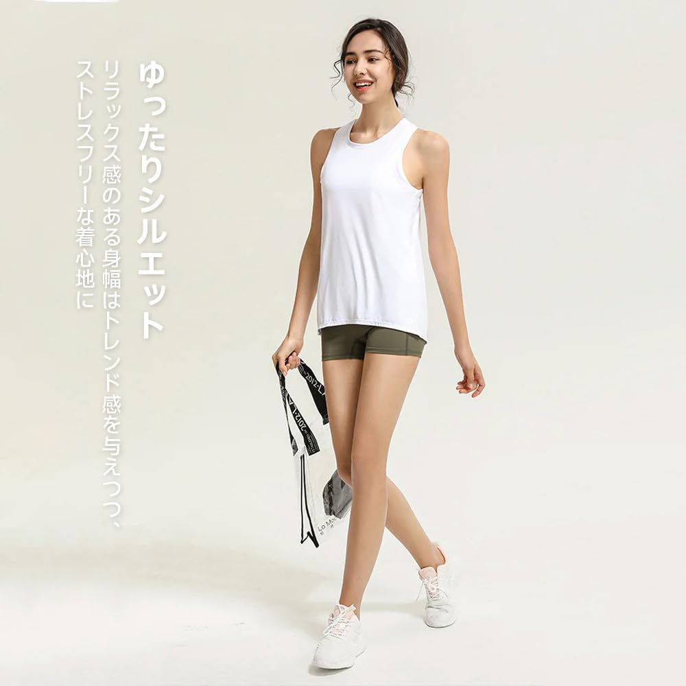 Yomoment Stylish Tank Hot Yoga Top Women's Bag-Style Top, Sleeveless, Moisture-Wicking, Quick-Drying, 2-Way Stretch, Sportswear,