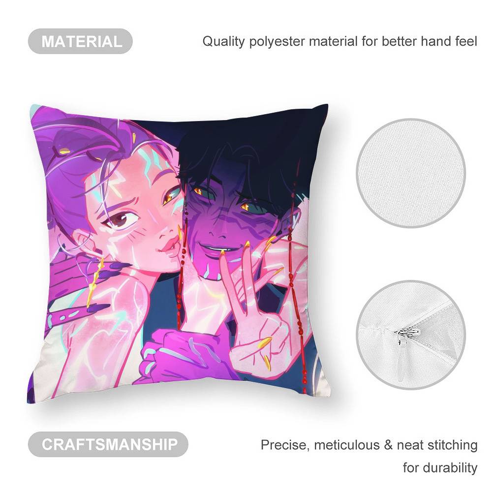 K-kpop D-Demon H-Hunters Pillow Case Plush Fabric Soft  Pillowcase Double Sided Print Cushion Cover Household Gifts