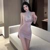 Large size erotic underwear suspender nightdress sexy hip skirt uniform temptation chest teasing nightdress loungewear