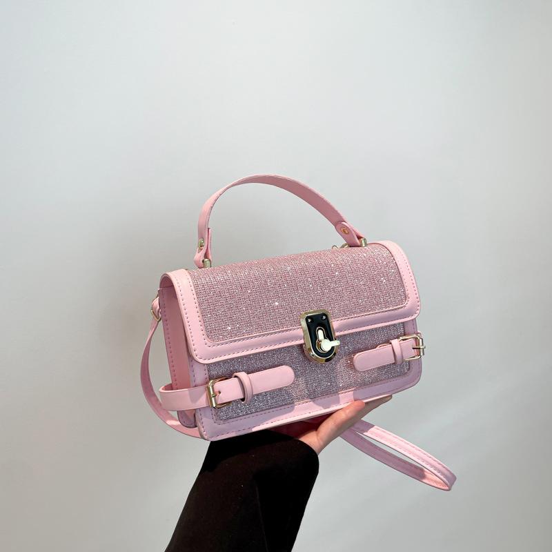 

Маленькая сумка 2025 весна и лето новая женская популярная универсальная сумка-мессенджер модная на плечо маленькая квадратная сумка темперамент простая розовый