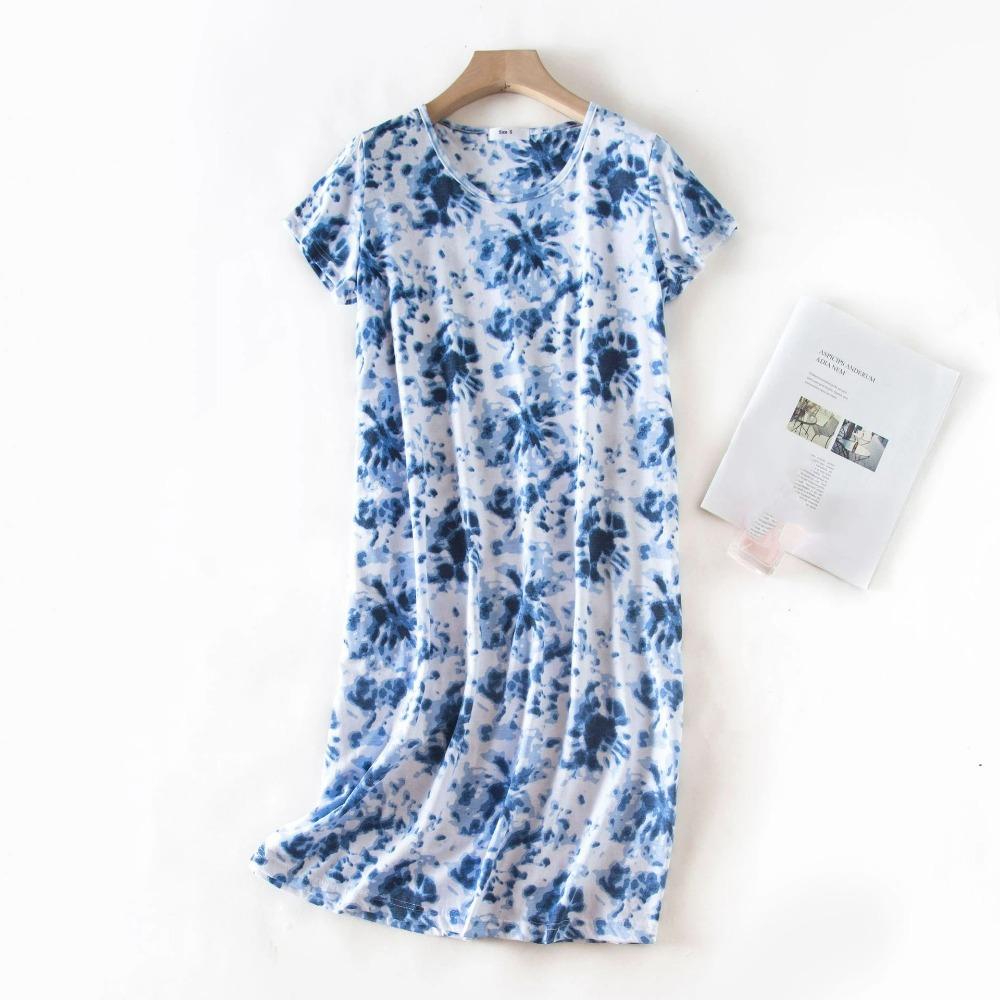 Fashion Casual Women Dress Short Sleeve Sleepwear Dresses Loose Fit Nightwear Home Clothes Nightie Loungewear Dresses