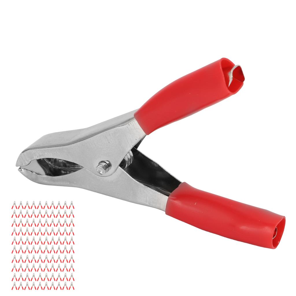 100PCS Insulated Clip 20A High Accuracy Process Elasticity with PVC Insulating Sheath for Experimental Test WireRed