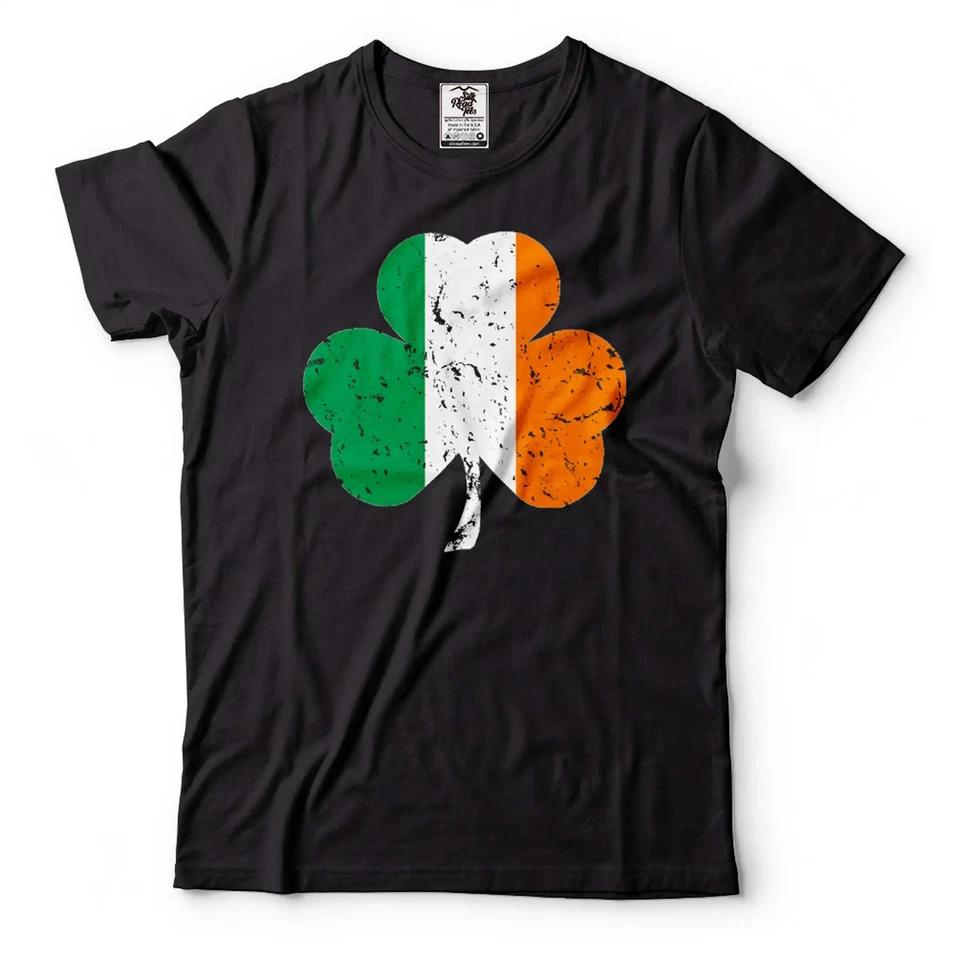 Irish Clover Shamrock T-Shirt Ireland Patriotic Flag T-Shirt Saint Patricks Tee 3XL