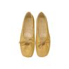 Temperament round head bow flat sole women's shoes spring commuting shallow mouth soft sole pleated ballet Mary Jane shoes
