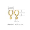 Minimalist 18k Gold Plated Small Hoop Earrings With Bead Pendant