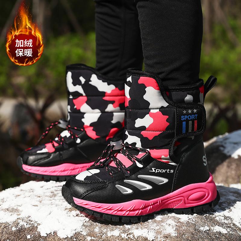 

Winter new men s and women s high-top children s shoes export children s velvet warm waterproof and non-slip snow boots cotton shoes 39 сірий колір