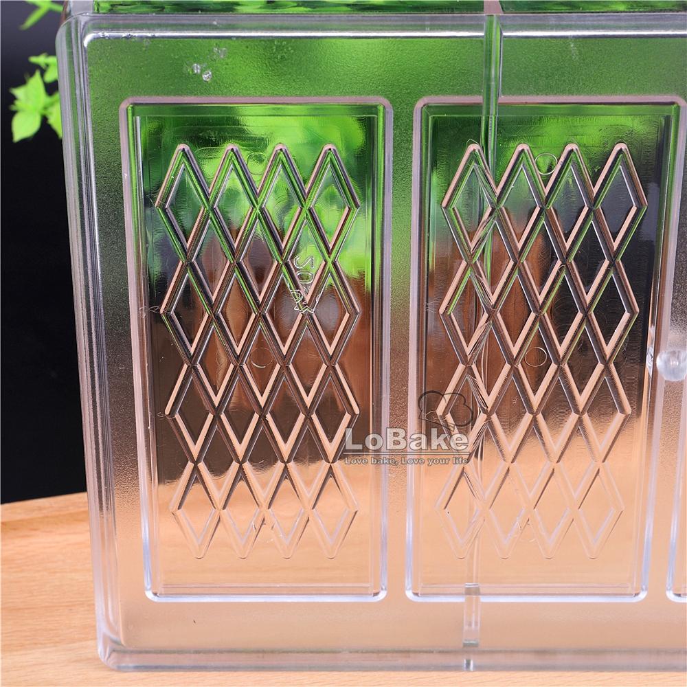 Big Size Rectangle Cube Water Flow Design Check Shape Chocolate Mold Candy Fondant Sugarcraft Molds DIY Bakery Gadgets