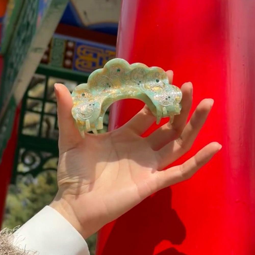 Acetic Acid Dragon Pattern Hair Claw Exquisite Antique Style Grab Clip  Woman Girls