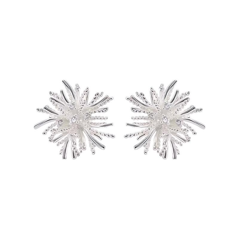 

Серебряные серьги-пусеты «Фейерверк» Женские летние серьги высокого класса Нишевый дизайн Легкая роскошь Темпераментные серьги L