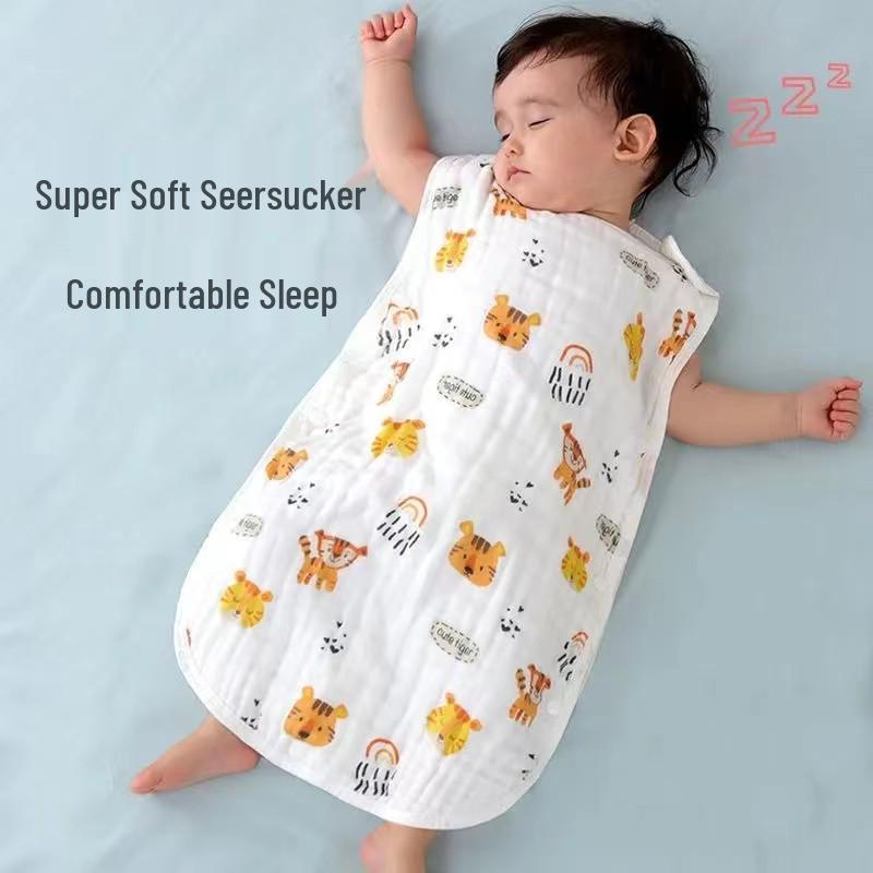 Pure Cotton Sleeveless Baby Sleeping Bag - Summer Thin Anti-Kick Vest for Newborns and Children