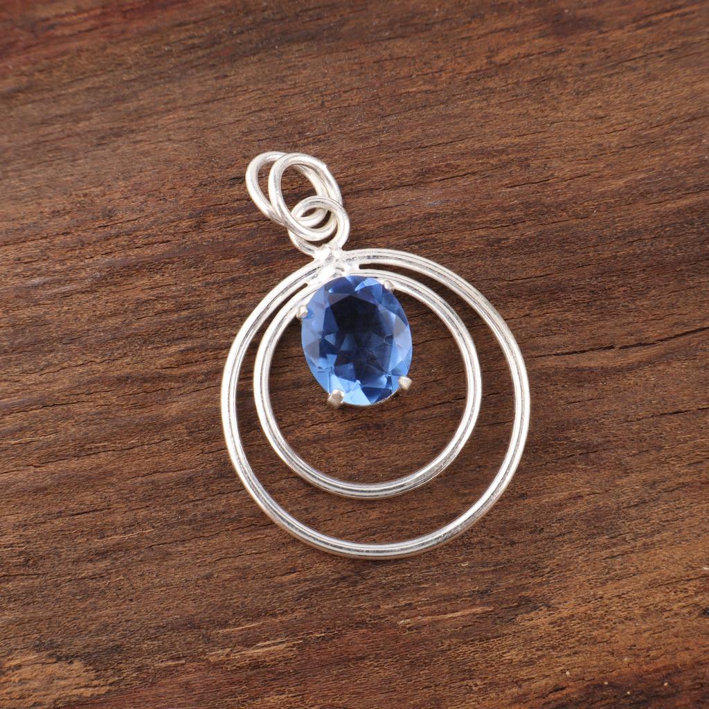 Tanzanite Handmade Gemstone Pendant, 925 Solid Sterling Silver Pendant Antique Jewelry, Pendant For Engagement Gift