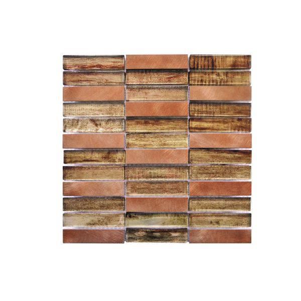 Mosaic - MOSAIQUE DU MONDE - Cooper - Glass Alu - 30.5 X 30.5 Cm - Interior