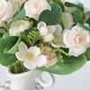 Artificial Rose Bouquet Fake Flowers with Eucalyptus Leaves Plastic Floral Arrangement for Wedding Bridal Bouquets Home Party Table Centerpiece