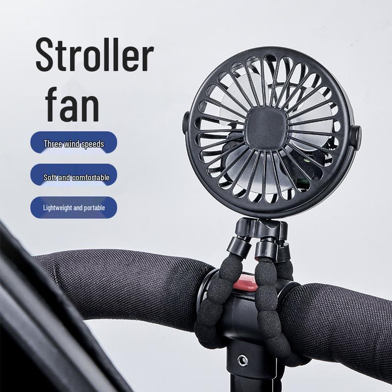 Octopus Digital Display Folding Handheld USB Rechargeable Mini Fan Octopus Fan