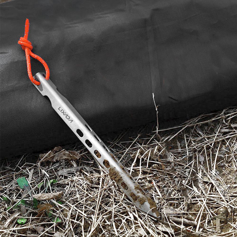 6 8 12 Pack 6.5 Inch Ultralight V Shaped Titanium Alloy Tent Stakes Windproof Outdoor Camping Hiking Tent Pegs Nails