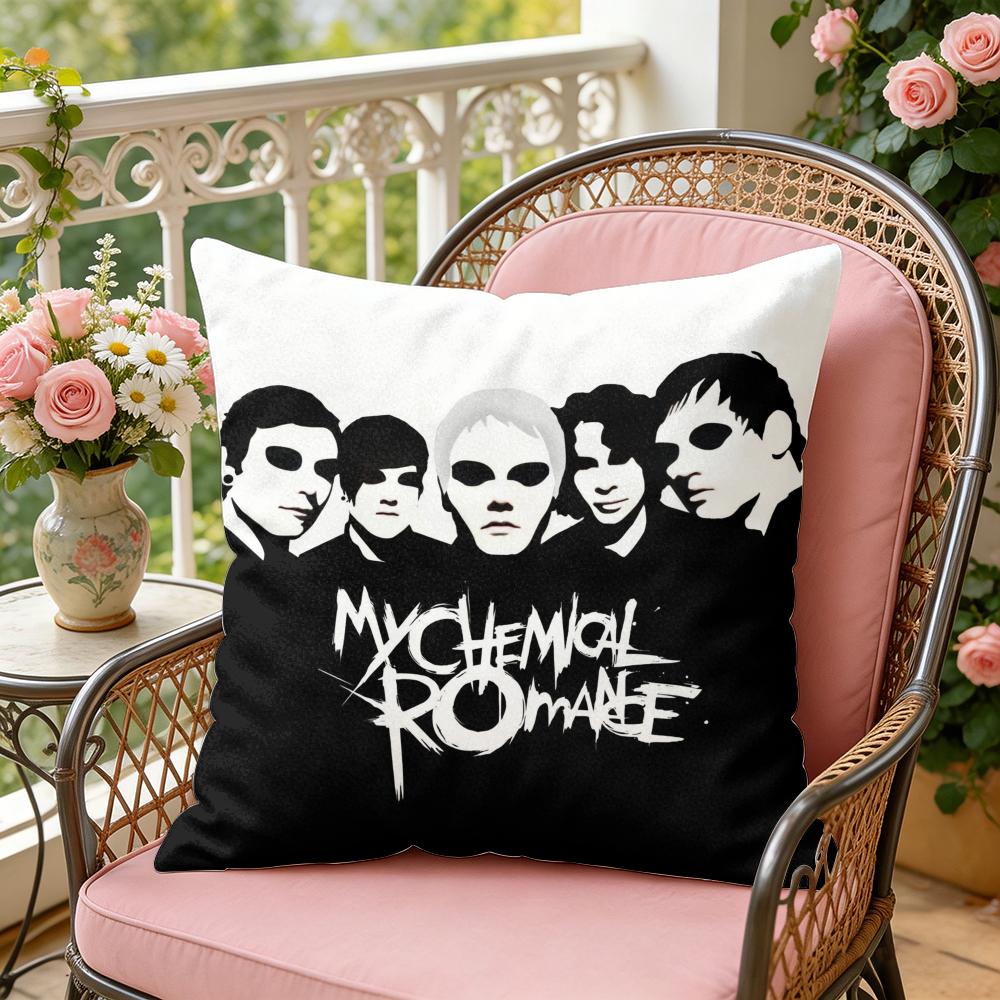 My CChemical RRomance Cushion Cover Soft Plush Throw Pillow Cover DoubleSided Decorative Cushion Case Sofa Bedroom Home Decor
