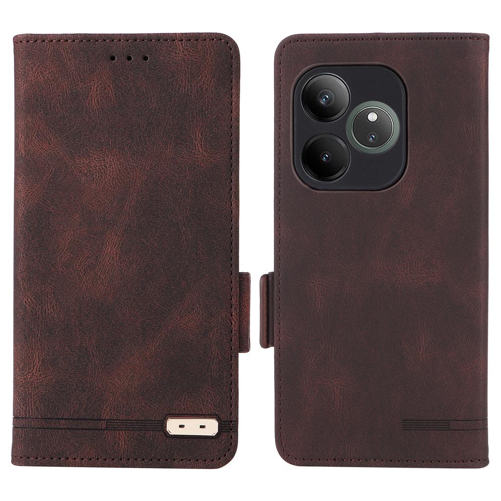 For Realme GT 6 5G/GT 6T 5G/GT Neo6 5G/GT Neo6 SE 5G Case Leather Wallet Hardware Decor Phone Cover