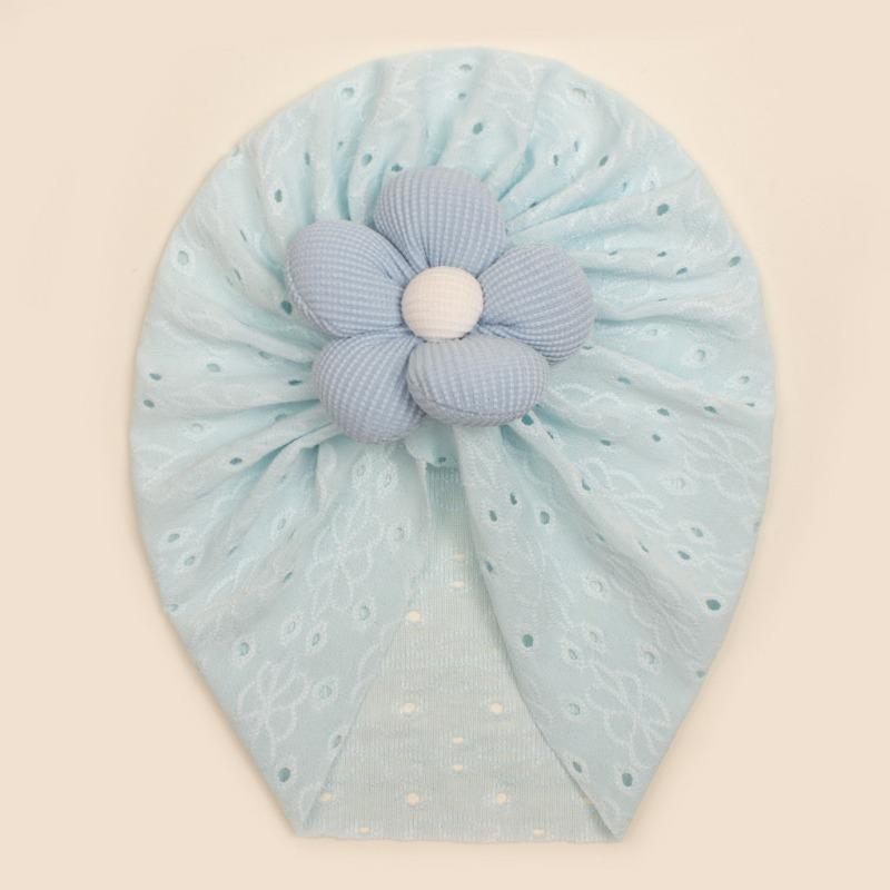 Autumn new children's hole pattern hat, baby breathable flower pullover hat, baby hat