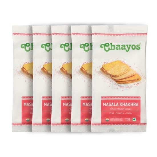 

Chaayos Masala Khakhra Whole Wheat Crips, travel friendly Snacks, tea snacks (35 grams x pack of 5)