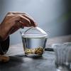 Transparent High Borosilicate Glass Gaiwan Tea Cup Puer Tea Bowl Mugs Chawan Soup Tureen Chahai Kung Fu Chinese Soup with Lid