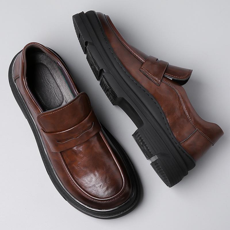 2025 ležérní kožené boty pánské platforma podzim formální oblečení business pánské jednonohé business trend Doudou boty pánské 9923