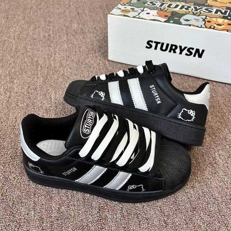 Podzimní nový studentský trend ležérní sportovní obuv klasický pár tkaniček černá skořepinová špička desková obuv ženy