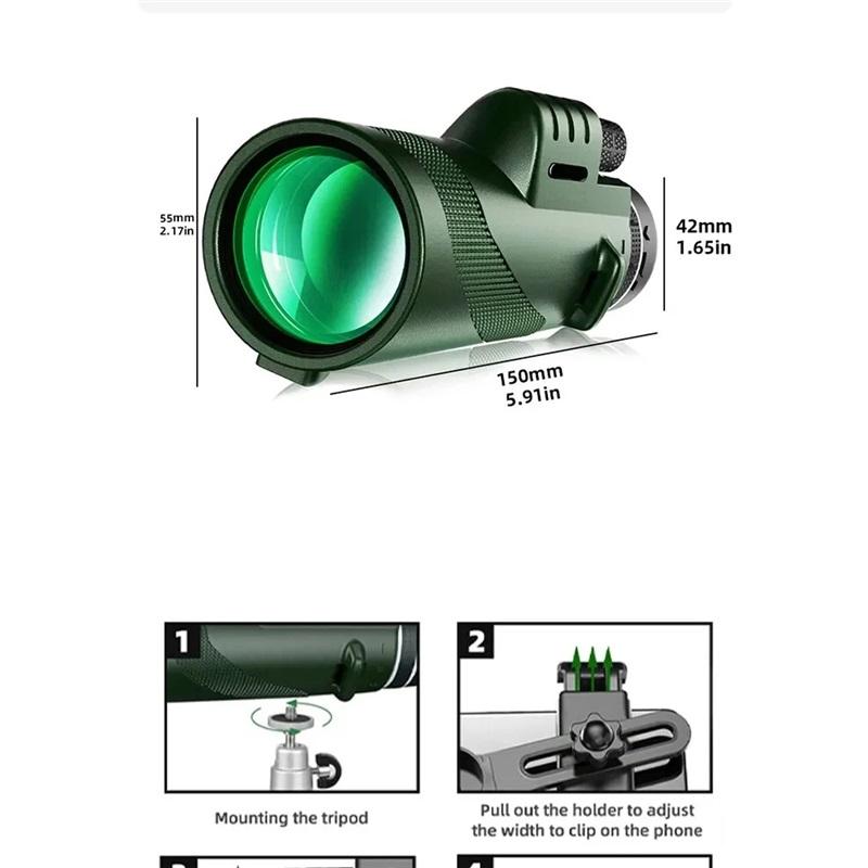 80x100 HD Teleskop 5000m Weitwinkel Faltbar Tragbar Zoom Für Jagd Camping Reise Mini Hohe Leistung Klare Sicht