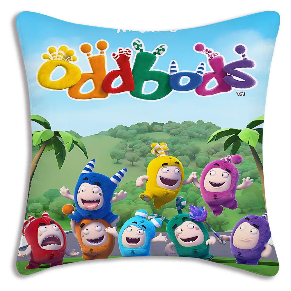 Pillow Covers Cartoon Kawaii O-Oddbodess Sofa Decorative Home Double-Sided Printing Short Plush Cute Cushion Cover