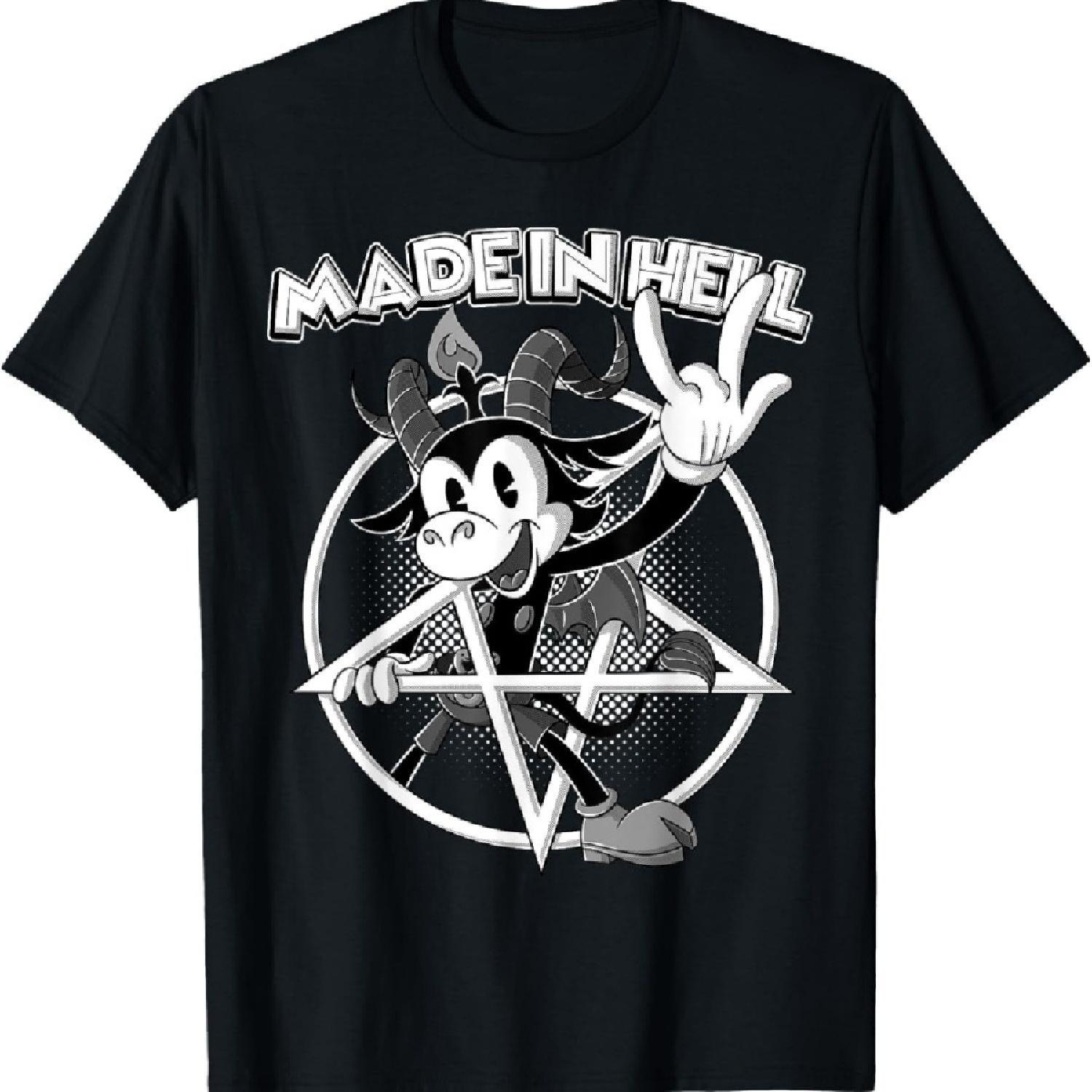 

Blackcraft Baphomet ретро мультяшный дьявольские рога знак 666% Ад футболка S