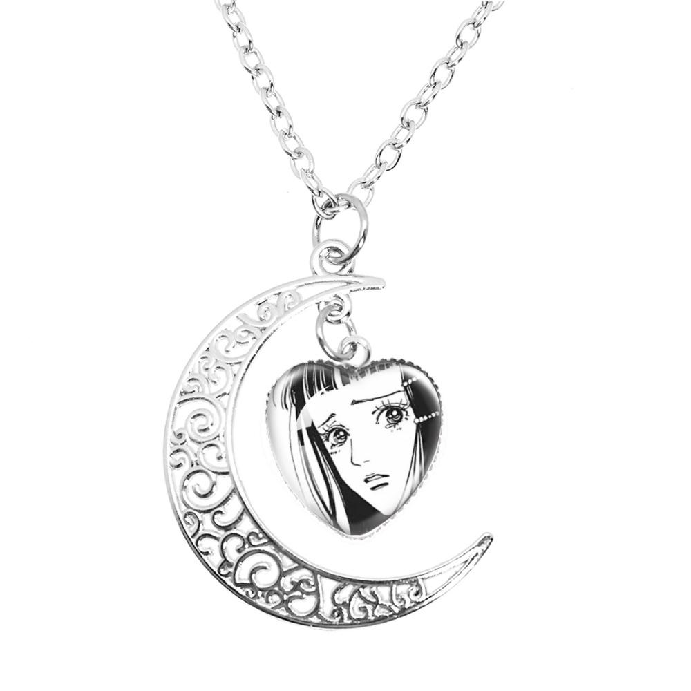 Anime Paradise Kiss Yukari Hayasaka Miwako Sakurada The Moon Necklace Glass Heart Shape Pendant Necklace Jewelry Charm Fans Gift