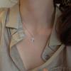 Fashion Simple Silver Color Cross Necklaces for Women Light Luxury Design Metal Zircon Geometric Clavicle Chain Choker Jewelry