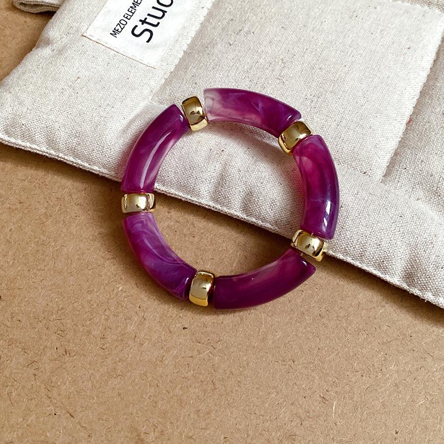 Acrylic Splicing Round Bangles for Women 2025 Retro Fashion Versatile Bracelet High-end Touch Hand Minimalist Men's Zircon Gift