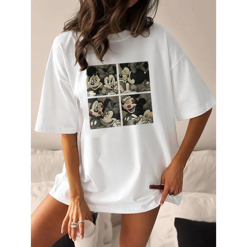 Western Style New Fashion Casual Loose Print Short Sleeve Cotton T-shirt Top Printed T-shirt Top