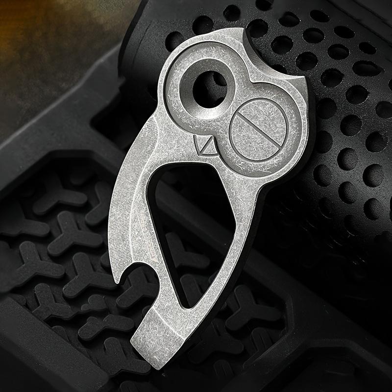 Owl Shaped Titanium Bottle Opener ,EDC Multi Tool with Keychain, Durable Zinc Alloy, Ideal for Camping, Hiking, and Everyday Use