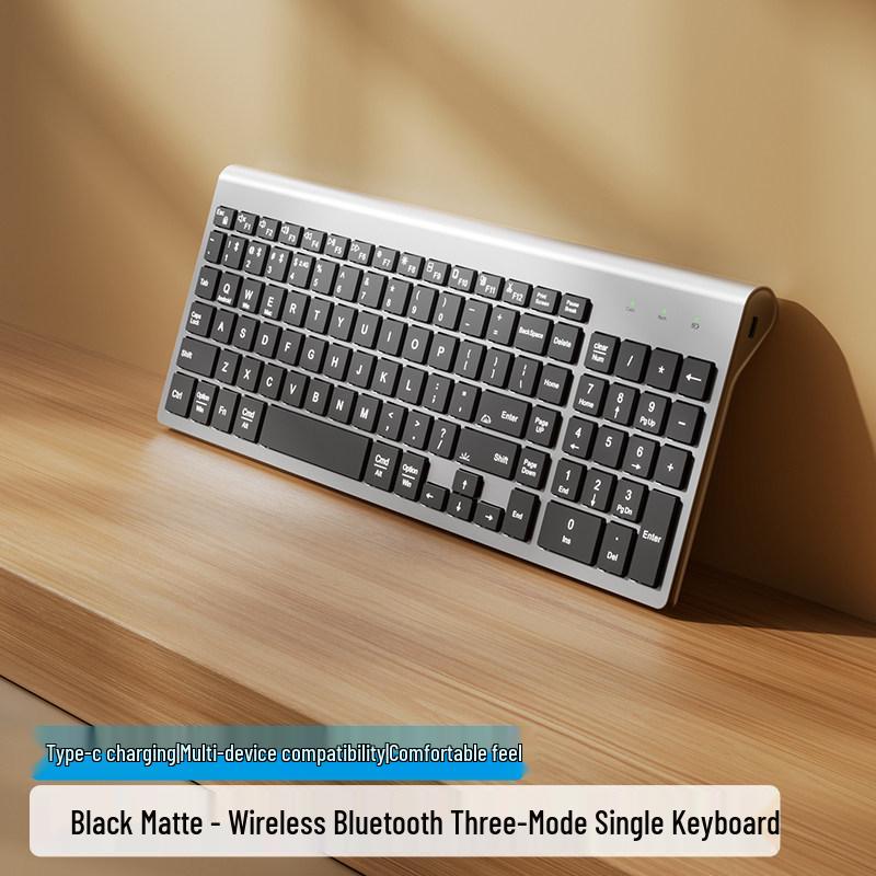 Dual-Mode Backlit Bluetooth Wireless Keyboard & Mouse Set with Eight-Color Lighting